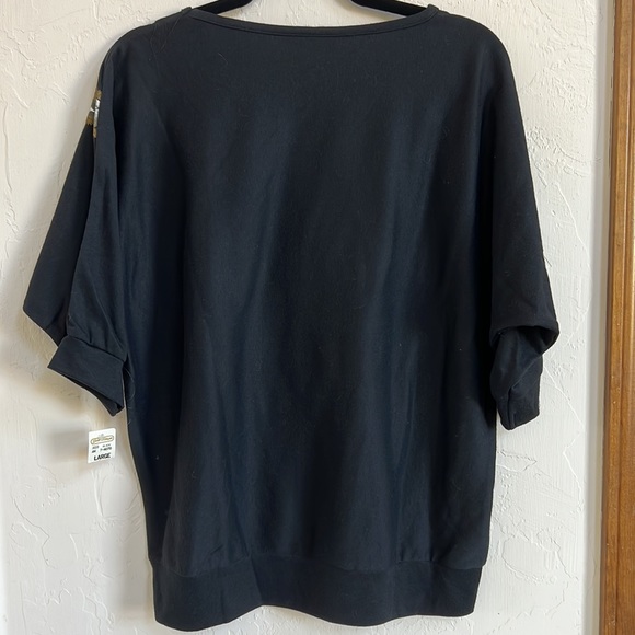 K. T. SPORTS NWT Black Embellished Top Size Large - Picture 8 of 10